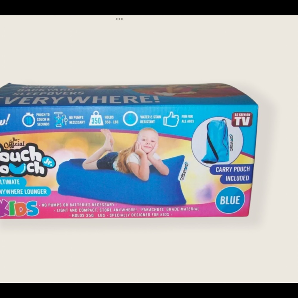 The official couch pouch junior lounge sleep over bed kids sleep over camping